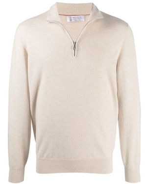 Brunello Cucinelli V-Neck Knitwear - Wit