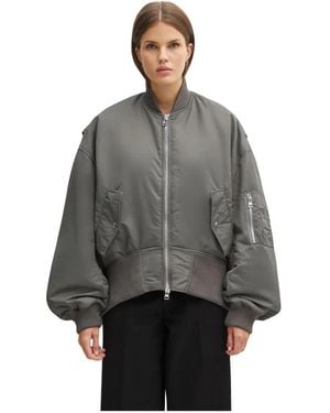 JW Anderson Oversized Curved Hem Bomber - Grau