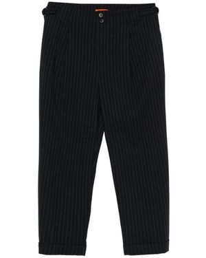 Barena Broeken ,Blauw ,Wol Gestreepte Pantalon Met Tailoring - Zwart