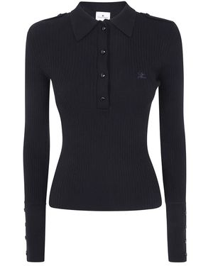 Courreges Round-Neck Knitwear - Azul