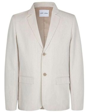 Samsøe & Samsøe Regular fit baumwoll-/leinenblazer - Grau