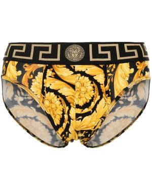 Versace Nero greca border intimo - Giallo