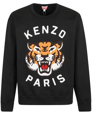 KENZO Schwarzer sweatshirt lucky tiger stickerei