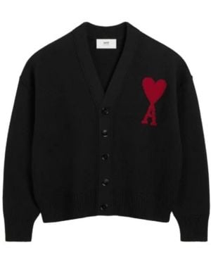 Ami Paris Stijlvolle Cardigan - Zwart