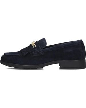 Tommy Hilfiger Blaue Wildleder Kette Fransen Loafers