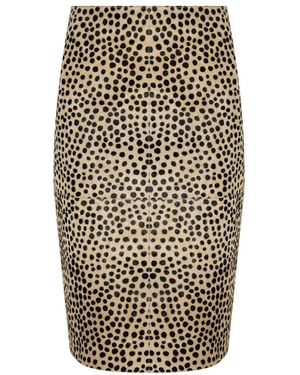 Rohe Rokken ,Leer Leren Rok Met Dierenprint - Naturel