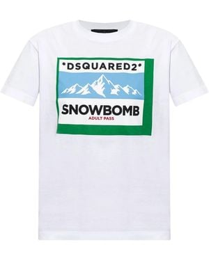 DSquared² Tops ,Wit ,Katoen Just Right Fit T-Shirt