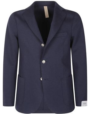 Eleventy Jassen ,Blauw ,Leer Button Blazer