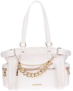 Love Moschino Stilvolle Array Große Tasche - Weiß