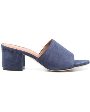 Via Roma 15 Blaue leder blockabsatz sandalen