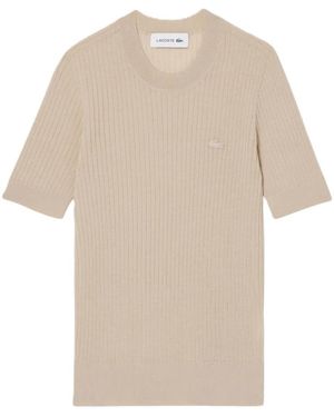 Lacoste Round-Neck Knitwear - Natural