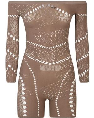 Poster Girl Playsuits - Brown