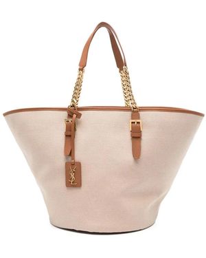 Saint Laurent Shopping Bags - Natural