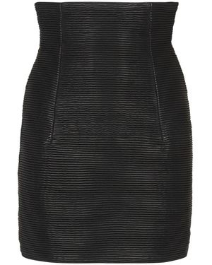 Balmain Rokken ,Zwart ,Leer Hw Rolled Skirt