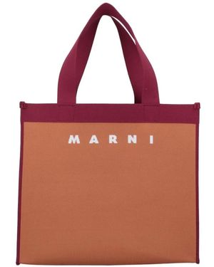 Marni Tassen ,Bruin ,Stijlvolle Bruine Tote Bag - Rood