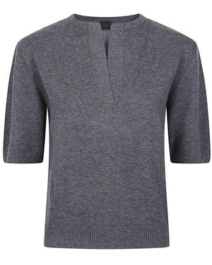 Pinko Truien & Vesten ,Grijs ,Varsavia V-Hals Trui Met Korte Mouwen