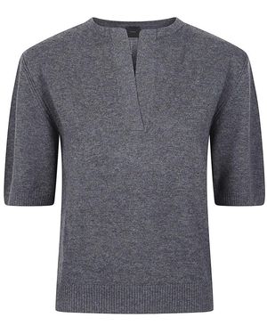 Pinko Varsavia V-Ausschnitt Pullover Mit Kurzen Ärmeln - Grau