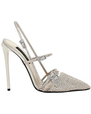 Philipp Plein Multi-Strap High-Heel Slingbacks 12 Mix Strass - Wit