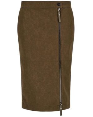 Pinko Leather Skirts - Green