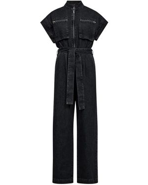 co'couture Jumpsuits & Playsuits ,Zwart ,Denim Co Couture Pancy Cc Zip Ll Jumpsuit Denim Zwart