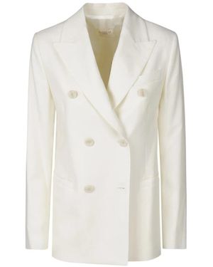 Montedoro Jassen ,Wit ,Wol Witte Blazer Voor Een Stijlvolle Look