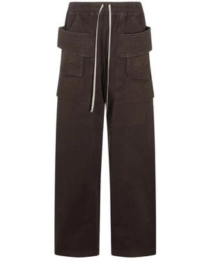 Rick Owens Jeans ,Grijs ,Katoen Creatch Wide Cargo Broeken - Bruin