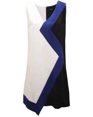 Hanita V-Ausschnitt Kleid Made - Blau