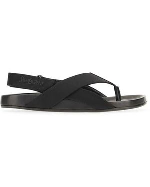 Saint Laurent Flat Sandals - Negro