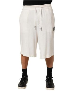 Dolce & Gabbana Luxus Logo Plaque Bermuda Shorts - Natur