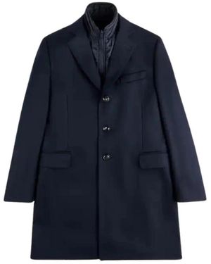 Fay Single-Breasted Coats - Blue