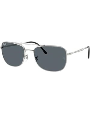 Ray-Ban Rb3755 Zonnebril, Zilveren Montuur, Blauwe Lenzen - Grijs