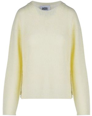 Alpha Studio Round-Neck Knitwear - Vert