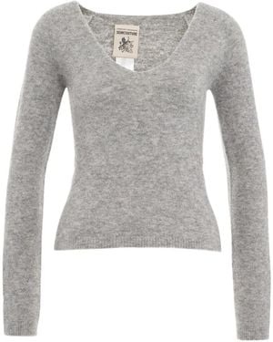 Semicouture V-Neck Knitwear - Gris