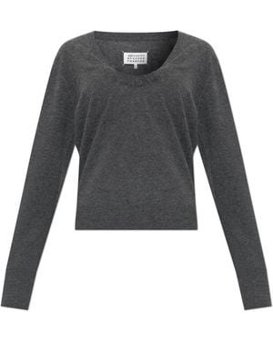 Maison Margiela V-Neck Knitwear - Gris