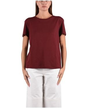 Max Mara Tops ,Rood ,Katoen Basic T-Shirt