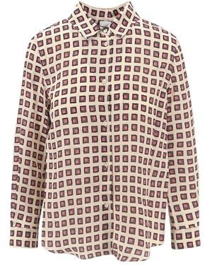 Aspesi Zijden Blouse Met Geometrische Print - Meerkleurig