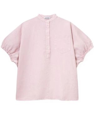 SOSUE Cowboy Button Linnen Blouse - Roze
