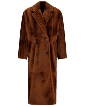Max Mara Double-Breasted Coats - Brown