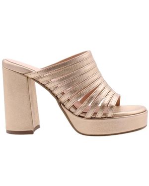 DONNA LEI Heeled Mules - Bianco