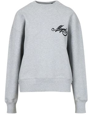 MSGM Cursive Logo Jersey Sweatshirt - Grijs