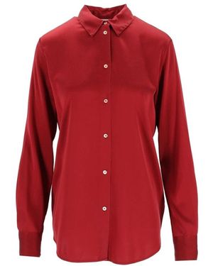 forte_forte Lange Mouwen Zijde Blouse - Rood