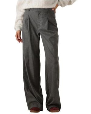 Gestuz Weite Hosen Für Stilvolle Herbst- Und Winteroutfits - Grau