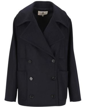 Barena Double-Breasted Coats - Blue