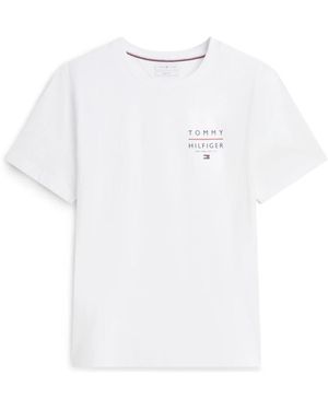Tommy Hilfiger Tops ,Wit ,Katoen Brand Love Left Chest Tee