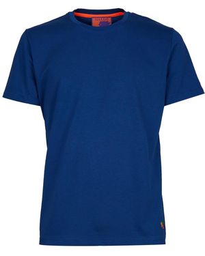 Gallo T-shirt classica in cotone con scollo a giro - Blu