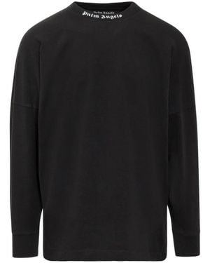 Palm Angels Long Sleeve T-Shirts - Black