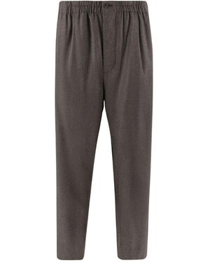 Giorgio Armani Graue Elastische Hose Aus Wollmischung