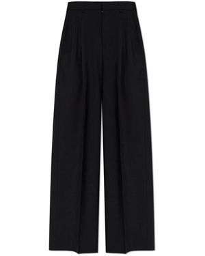 Ami Paris Nieuwe Wollen High Waist Wide Broek - Zwart