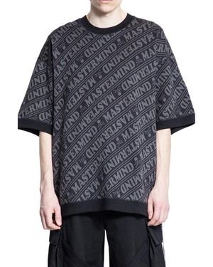 MASTERMIND WORLD Diagonal Logo Print T-Shirt - Blau