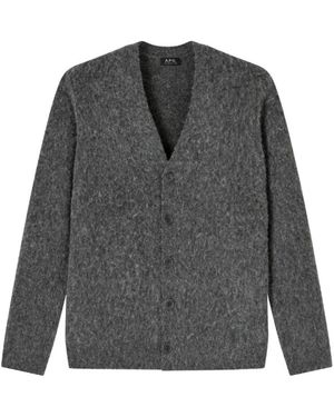 A.P.C. Cardigan Mit V-Ausschnitt - Grau